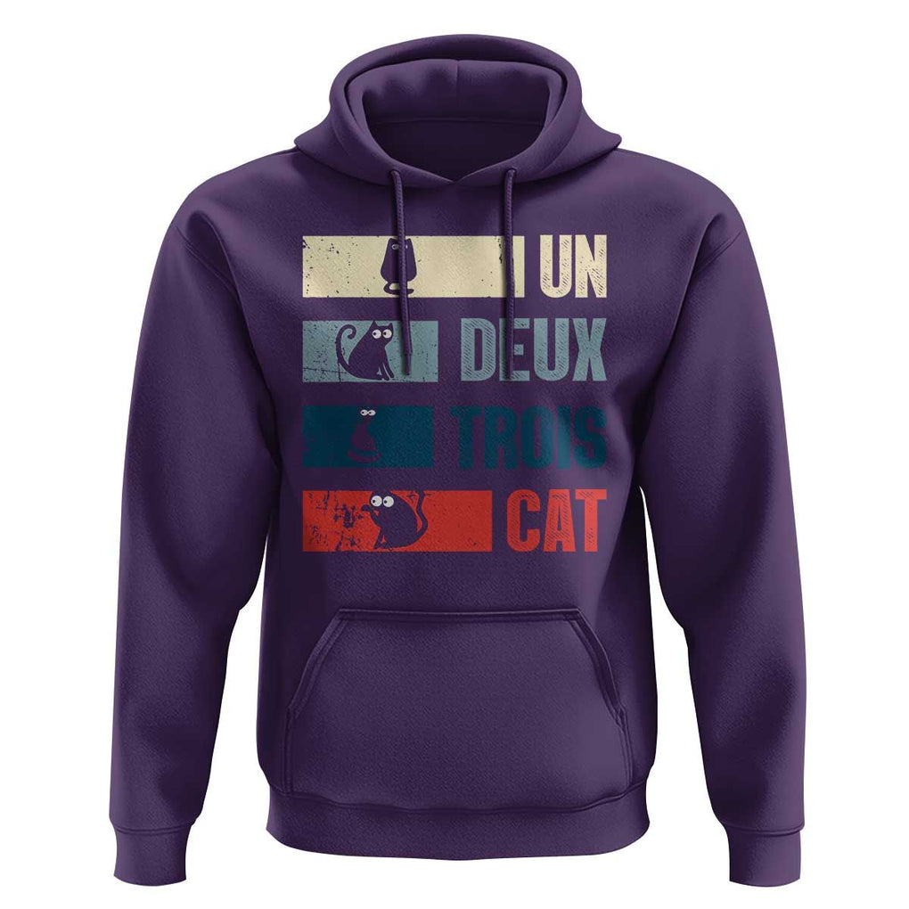 French Cat Lover Hoodie Un Deux Trois Funny Cats TS09 Purple Print Your Wear