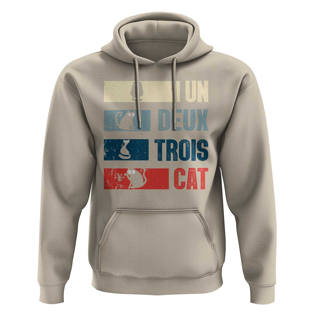 French Cat Lover Hoodie Un Deux Trois Funny Cats TS09 Sand Print Your Wear