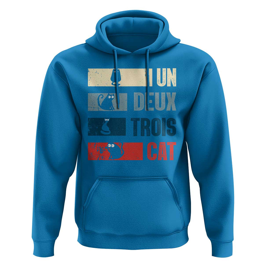 French Cat Lover Hoodie Un Deux Trois Funny Cats TS09 Sapphire Print Your Wear