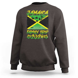 Jamaica Family Trip 2024 Sweatshirt Beach Vacation Matching Jamaican Caribbean TS09 Dark Chocolate Print Your Wear