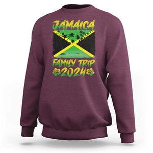 Jamaica Family Trip 2024 Sweatshirt Beach Vacation Matching Jamaican Caribbean TS09 Maroon Print Your Wear