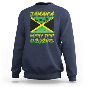 Jamaica Family Trip 2024 Sweatshirt Beach Vacation Matching Jamaican Caribbean TS09 Navy Print Your Wear