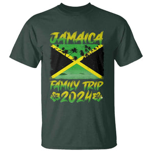 Jamaica Family Trip 2024 T Shirt Beach Vacation Matching Jamaican Caribbean TS09 Dark Forest Green Print Your Wear