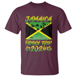 Jamaica Family Trip 2024 T Shirt Beach Vacation Matching Jamaican Caribbean TS09 Maroon Print Your Wear