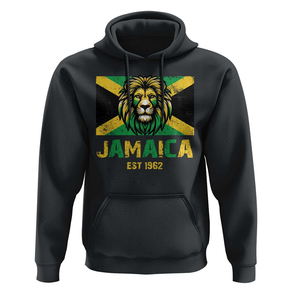 Jamaican Independence EST 1962 Jamaica Flag Lion Hoodie TS09 Black Print Your Wear