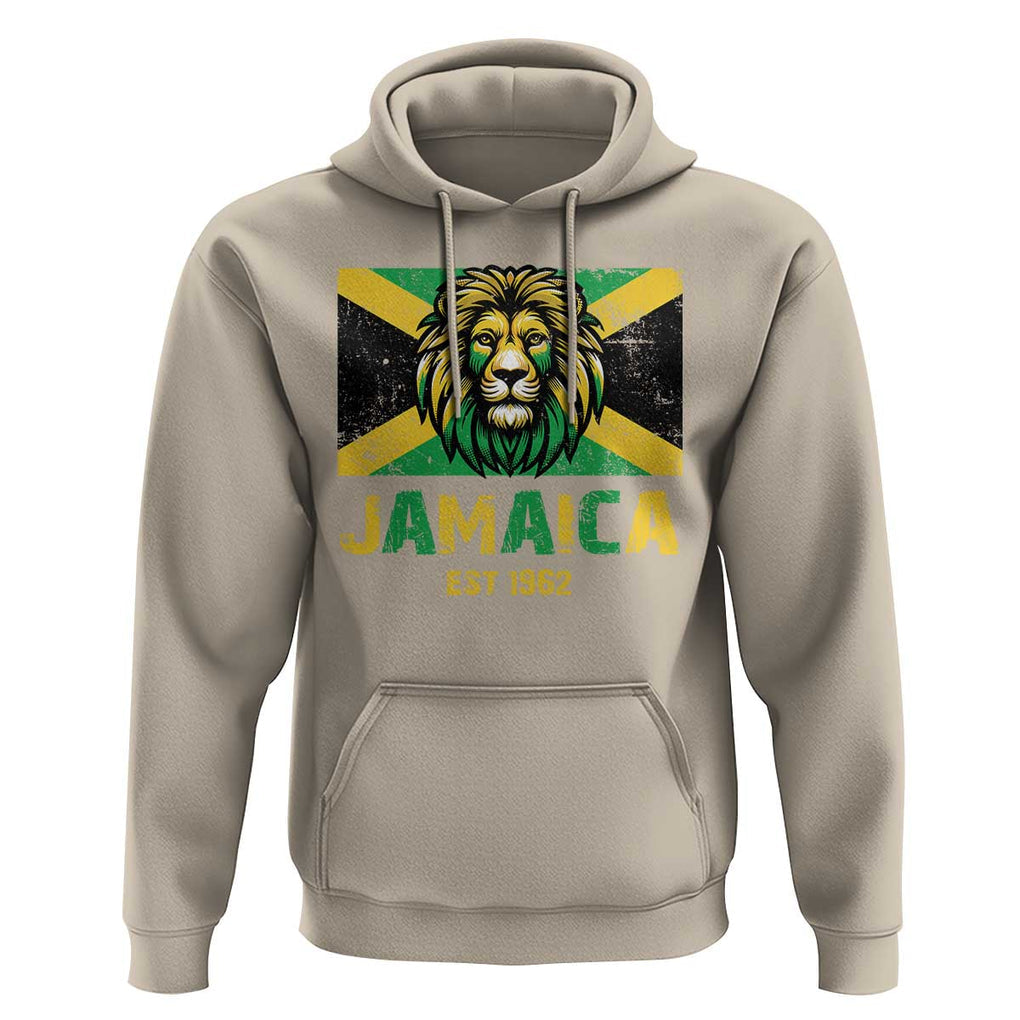 Jamaican Independence EST 1962 Jamaica Flag Lion Hoodie TS09 Sand Print Your Wear