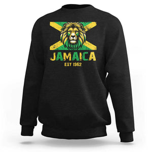 Jamaican Independence EST 1962 Jamaica Flag Lion Sweatshirt TS09 Black Print Your Wear