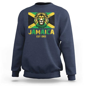 Jamaican Independence EST 1962 Jamaica Flag Lion Sweatshirt TS09 Navy Print Your Wear