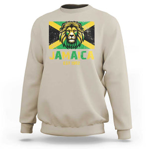 Jamaican Independence EST 1962 Jamaica Flag Lion Sweatshirt TS09 Sand Print Your Wear