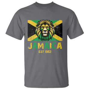 Jamaican Independence EST 1962 Jamaica Flag Lion T Shirt TS09 Charcoal Print Your Wear