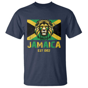 Jamaican Independence EST 1962 Jamaica Flag Lion T Shirt TS09 Navy Print Your Wear