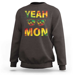 Funny Yeah Mon Jamaican Jamaica Reggae Sweatshirt TS09 Dark Chocolate Print Your Wear