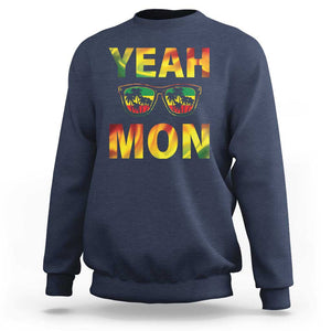 Funny Yeah Mon Jamaican Jamaica Reggae Sweatshirt TS09 Navy Print Your Wear