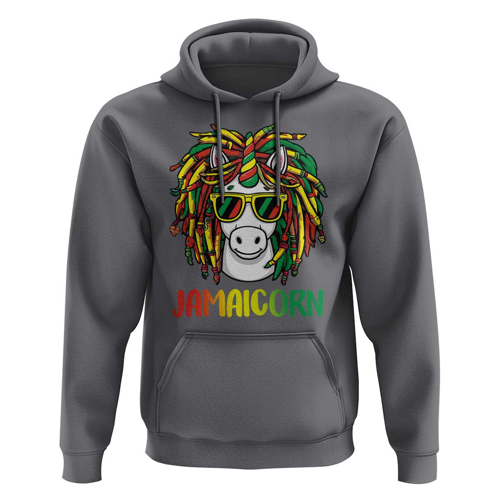 Funny Jamaicorn Jamaican Reggae Unicorn Hoodie TS09 Charcoal Print Your Wear