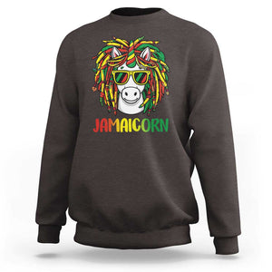 Funny Jamaicorn Jamaican Reggae Unicorn Sweatshirt TS09 Dark Chocolate Print Your Wear