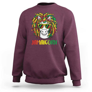 Funny Jamaicorn Jamaican Reggae Unicorn Sweatshirt TS09 Maroon Print Your Wear