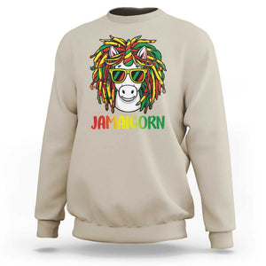 Funny Jamaicorn Jamaican Reggae Unicorn Sweatshirt TS09 Sand Print Your Wear