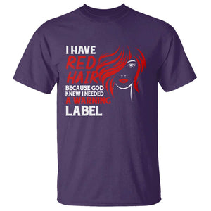 Redhead T Shirt I Have Red Hair Warning Label TS09 Purple Print Your Wear