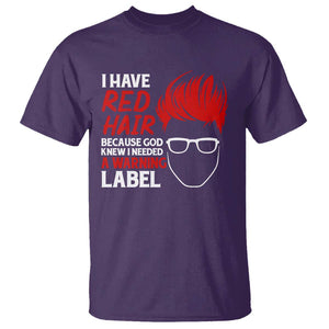 Redhead T Shirt I Have Red Hair Warning Label TS09 Purple Print Your Wear