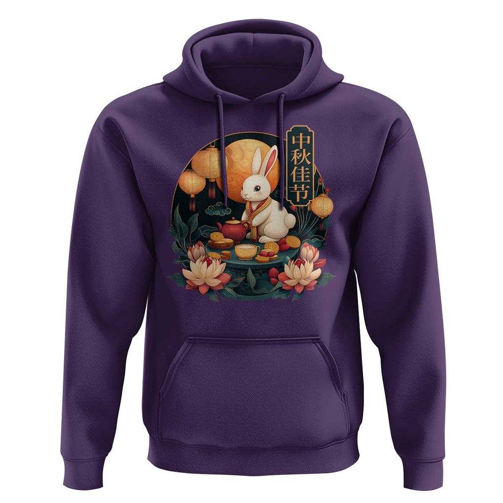 Mid Autumn Festival Hoodie Chinese Full Moon Rabbit Mooncake TS09 Purple Print Your Wear