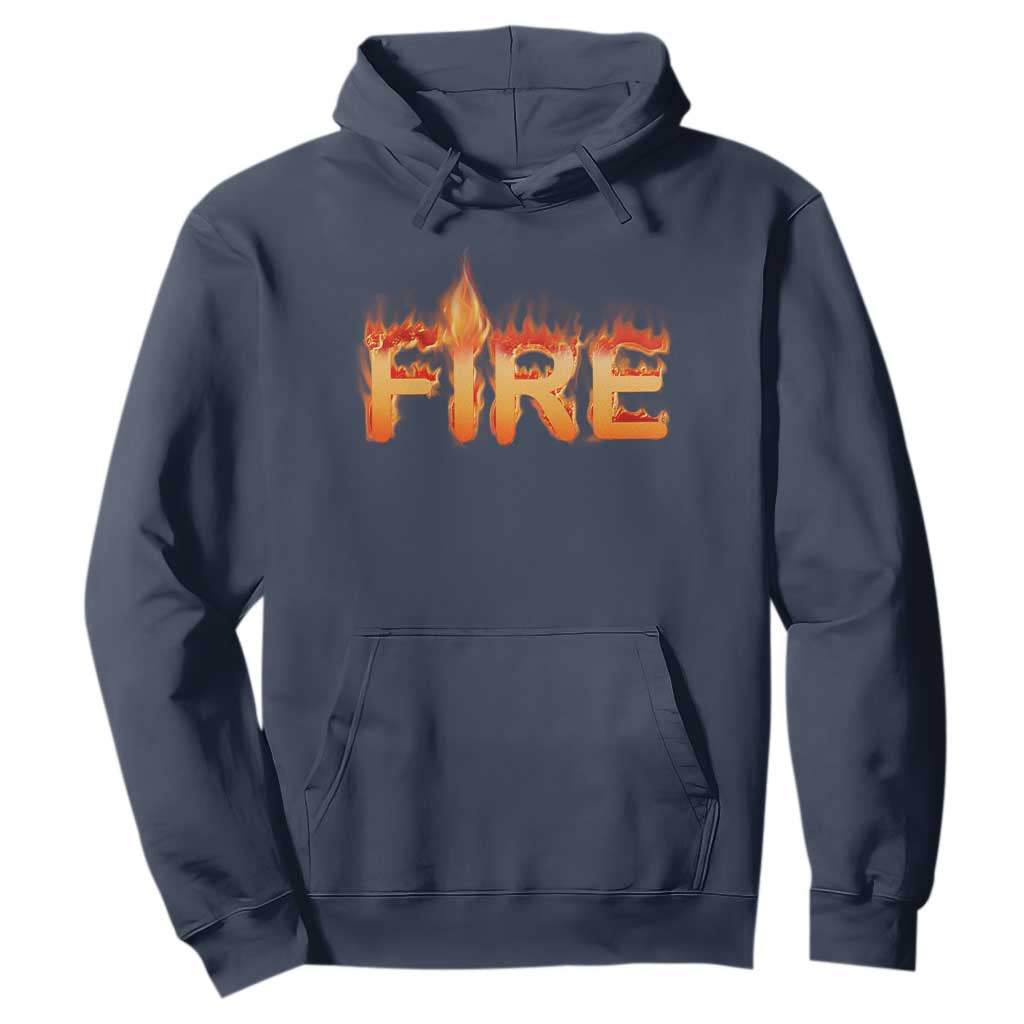 Couple Matching Fire And Ice Hoodie Typographic Fire TS09 Navy Print Your Wear