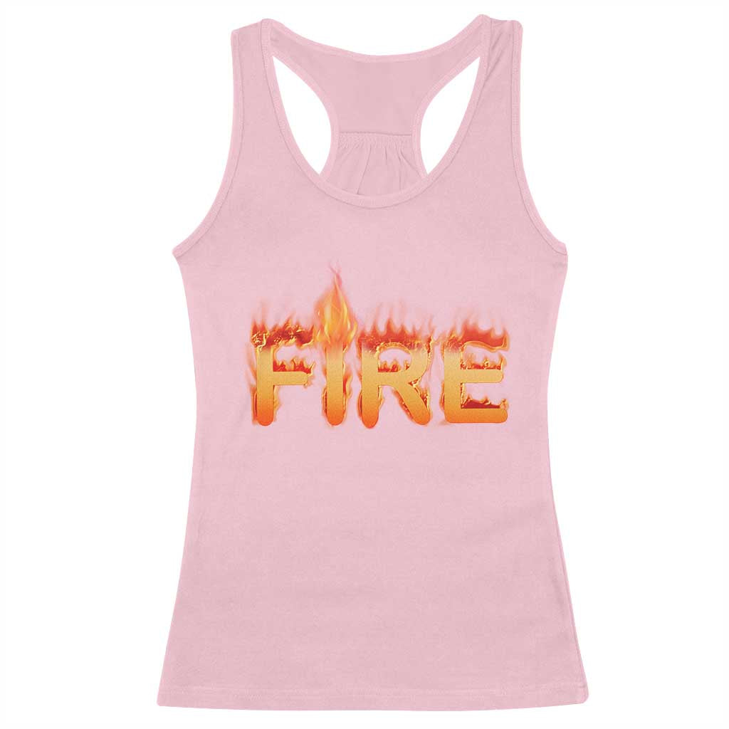 Couple Matching Fire And Ice Racerback Tank Top Typographic Fire TS09 Light Pink Print Your Wear