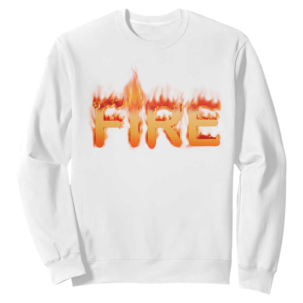 Couple Matching Fire And Ice Sweatshirt Typographic Fire TS09 White Print Your Wear