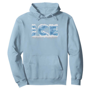 Couple Matching Fire And Ice Hoodie Typographic Ice TS09 Light Blue Print Your Wear