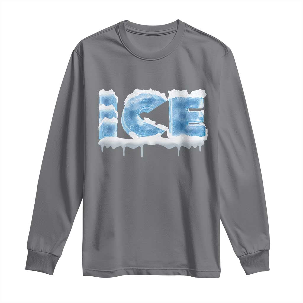 Couple Matching Fire And Ice Long Sleeve Shirt Typographic Ice TS09 Charcoal Print Your Wear