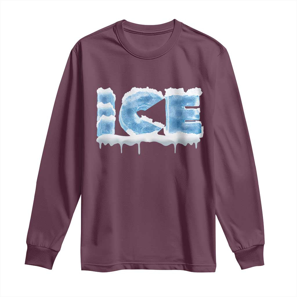 Couple Matching Fire And Ice Long Sleeve Shirt Typographic Ice TS09 Maroon Print Your Wear