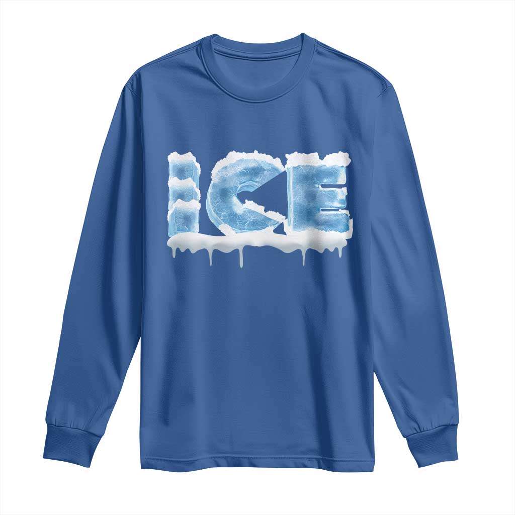 Couple Matching Fire And Ice Long Sleeve Shirt Typographic Ice TS09 Royal Blue Print Your Wear