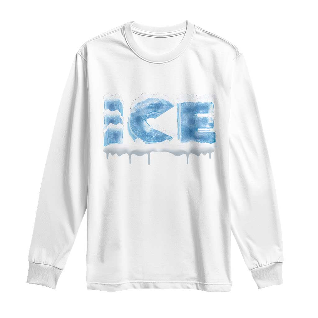 Couple Matching Fire And Ice Long Sleeve Shirt Typographic Ice TS09 White Print Your Wear