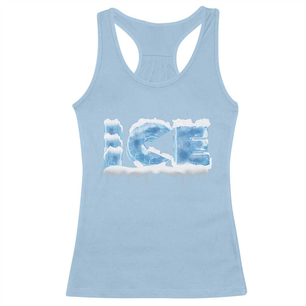 Couple Matching Fire And Ice Racerback Tank Top Typographic Ice TS09 Light Blue Print Your Wear