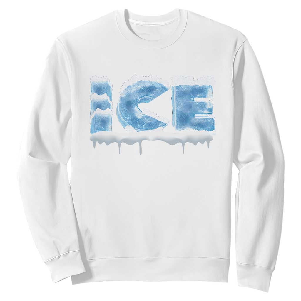 Couple Matching Fire And Ice Sweatshirt Typographic Ice TS09 White Print Your Wear