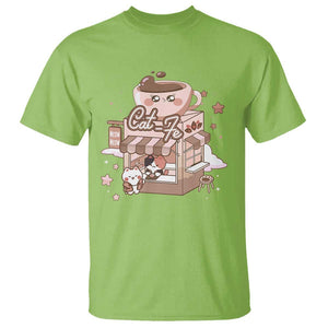 Cat Lover T Shirt CatFe Anime Kitty Coffee Shop TS09 Lime Print Your Wear