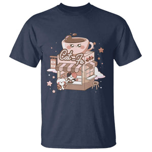 Cat Lover T Shirt CatFe Anime Kitty Coffee Shop TS09 Navy Print Your Wear