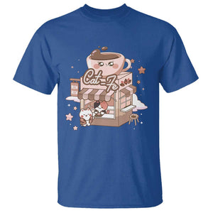 Cat Lover T Shirt CatFe Anime Kitty Coffee Shop TS09 Royal Blue Print Your Wear