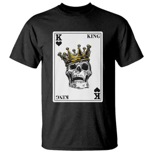 Poker T Shirt Couple Matching - 1/2 Card King Skull TS09 Black Print Your Wear