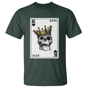 Poker T Shirt Couple Matching - 1/2 Card King Skull TS09 Dark Forest Green Print Your Wear