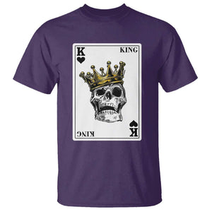 Poker T Shirt Couple Matching - 1/2 Card King Skull TS09 Purple Print Your Wear