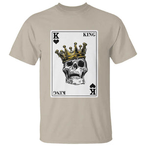 Poker T Shirt Couple Matching - 1/2 Card King Skull TS09 Sand Print Your Wear