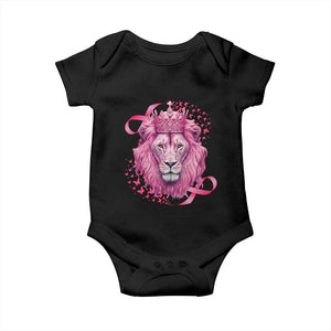 Breast Cancer Awareness Pink Lion Warrior Baby Onesie TS09 Black Print Your Wear