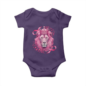 Breast Cancer Awareness Pink Lion Warrior Baby Onesie TS09 Purple Print Your Wear