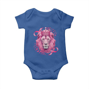 Breast Cancer Awareness Pink Lion Warrior Baby Onesie TS09 Royal Blue Print Your Wear