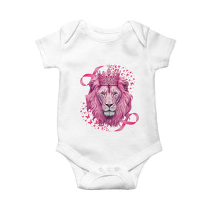 Breast Cancer Awareness Pink Lion Warrior Baby Onesie TS09 White Print Your Wear