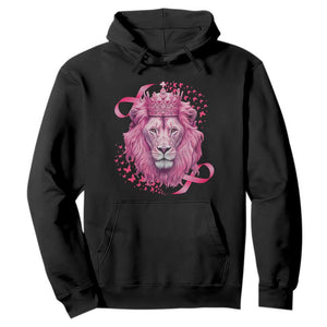 Breast Cancer Awareness Pink Lion Warrior Hoodie TS09 Black Print Your Wear