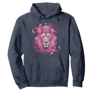 Breast Cancer Awareness Pink Lion Warrior Hoodie TS09 Navy Print Your Wear