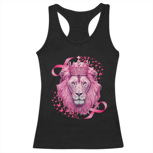 Breast Cancer Awareness Pink Lion Warrior Racerback Tank Top TS09 Black Print Your Wear