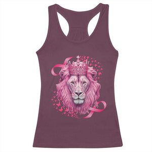 Breast Cancer Awareness Pink Lion Warrior Racerback Tank Top TS09 Maroon Print Your Wear