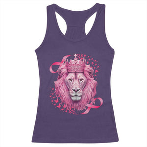 Breast Cancer Awareness Pink Lion Warrior Racerback Tank Top TS09 Purple Print Your Wear